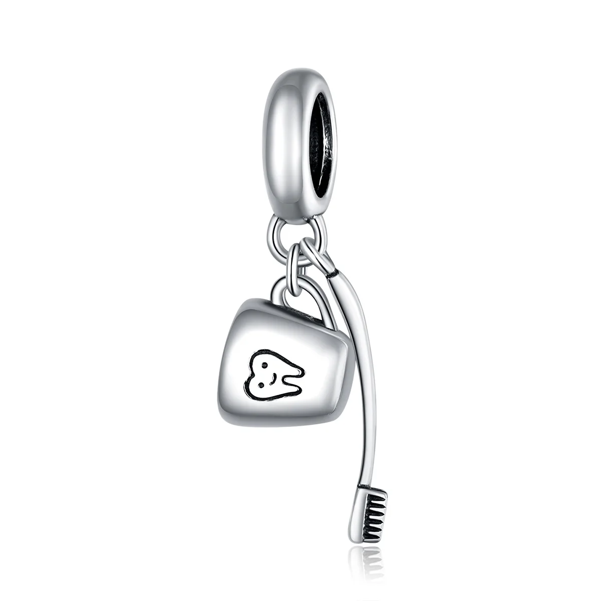 

925 silver bathroom charm jewelry tooth cup and toothbrush silver kids pendant