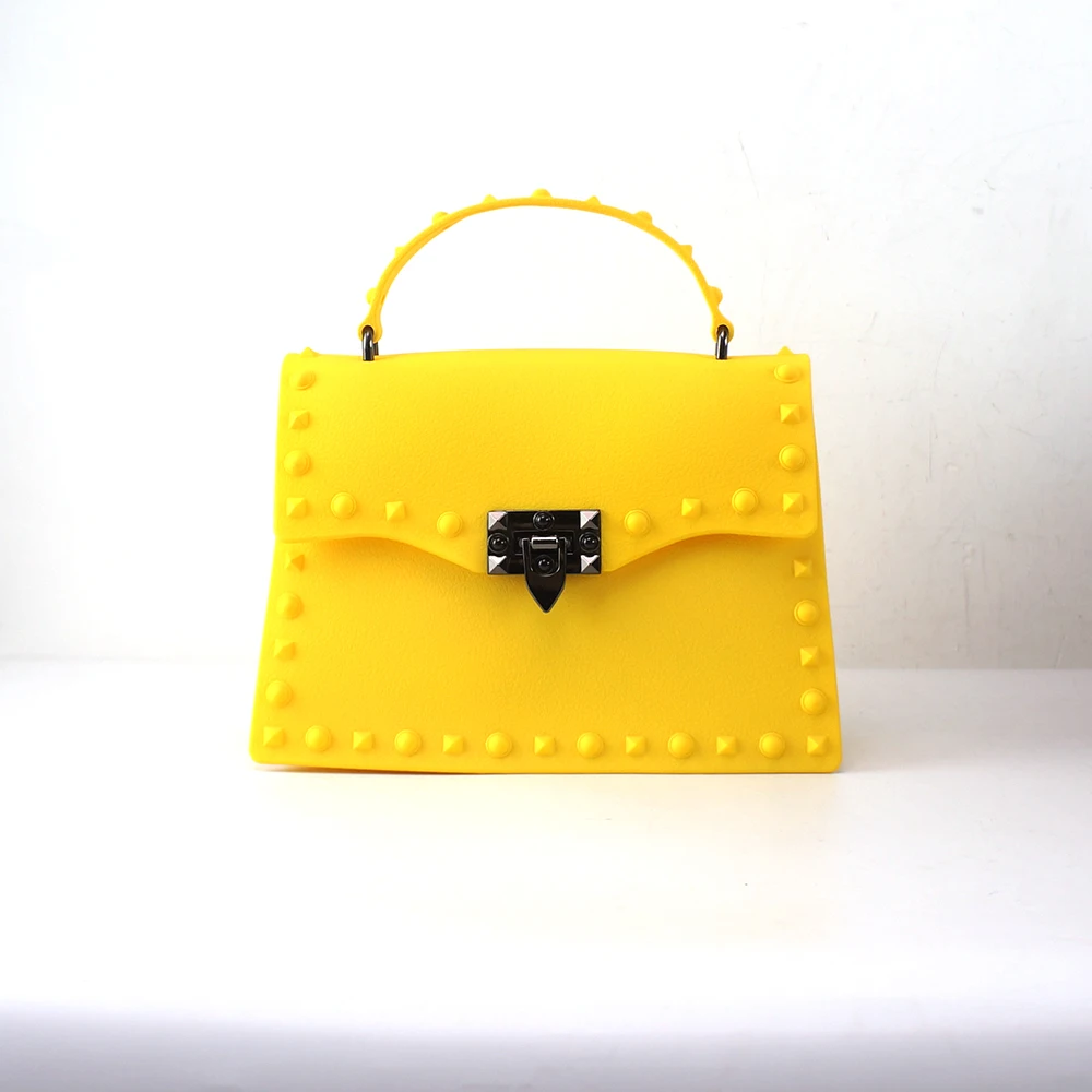 

Fashion Matte Frosted Handbag Shoulder Sling Bag Smash Rivet Portable Casual Wild Big, Colorful