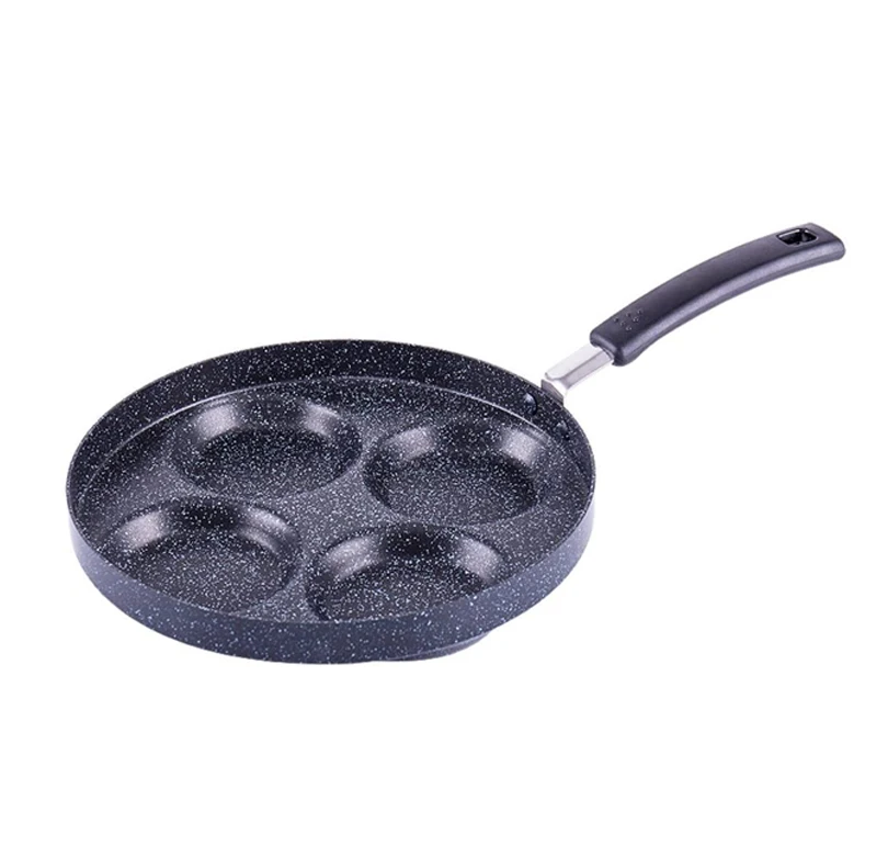 

Non Stick Aluminum 4 Cups Egg Frying Pan Egg Cooker Rings Mold Round Omelet Burger Pancake Pan for Breakfast Home Cooking