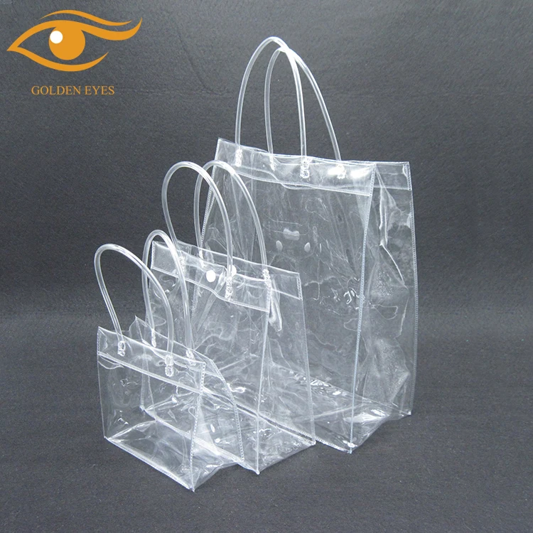 Women Clear Shopping Bag Pvc Large Capacity Foldable Organizer Bag ...