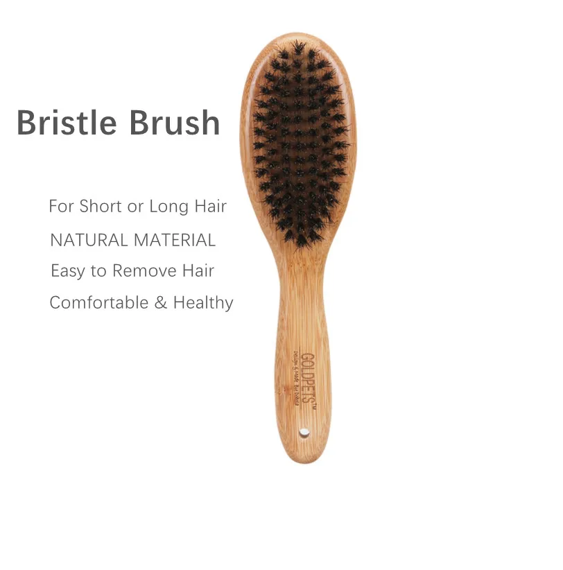 

Bamboo Grooming Pets Brush with soft Bristles for long or short Dog Cat Shower Bath and Massage