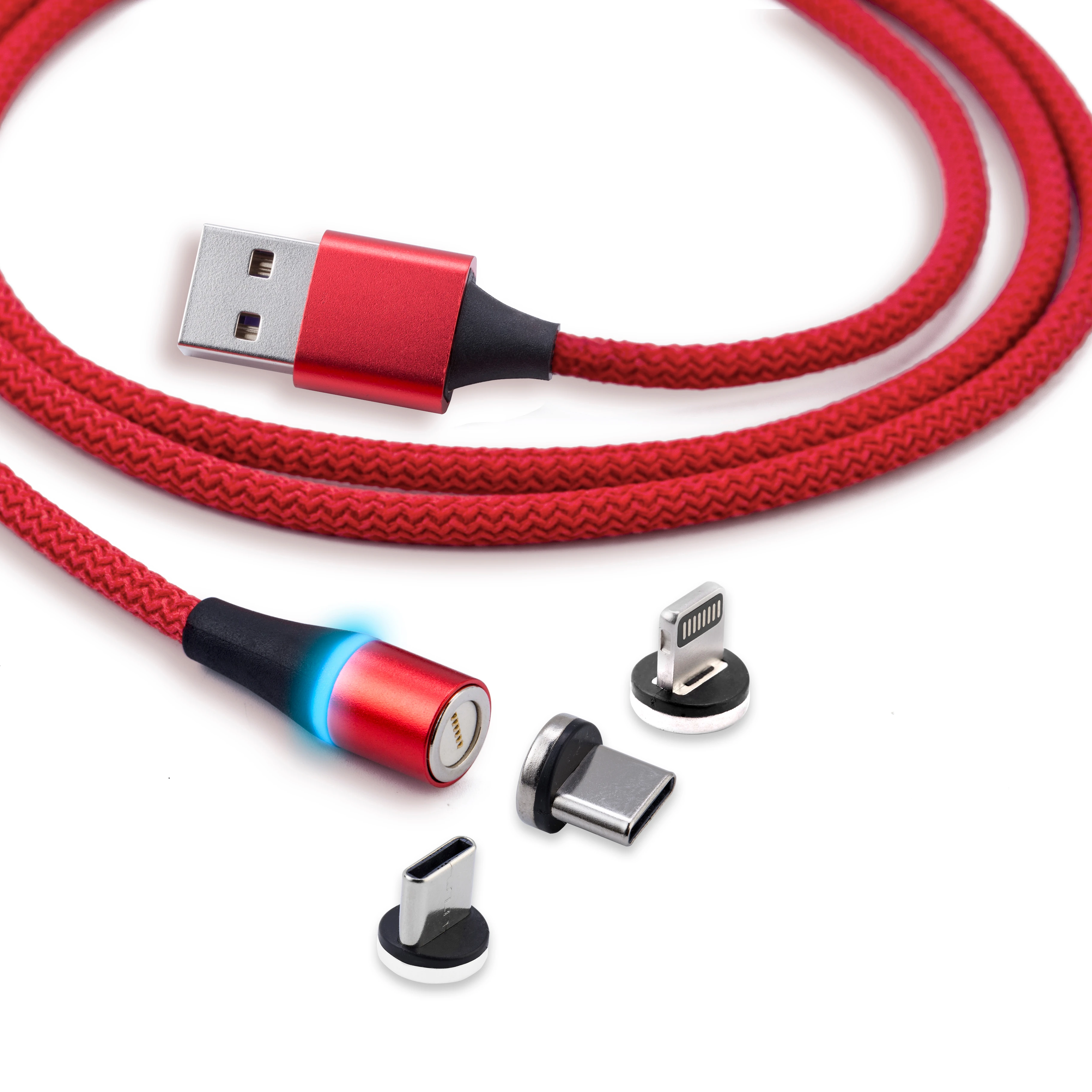 

CFT-M235 3 in 1 USB Magnetic Charging Cable with QC Fast Charging and Data Transmission for all android devices, Black/red/silver/blue