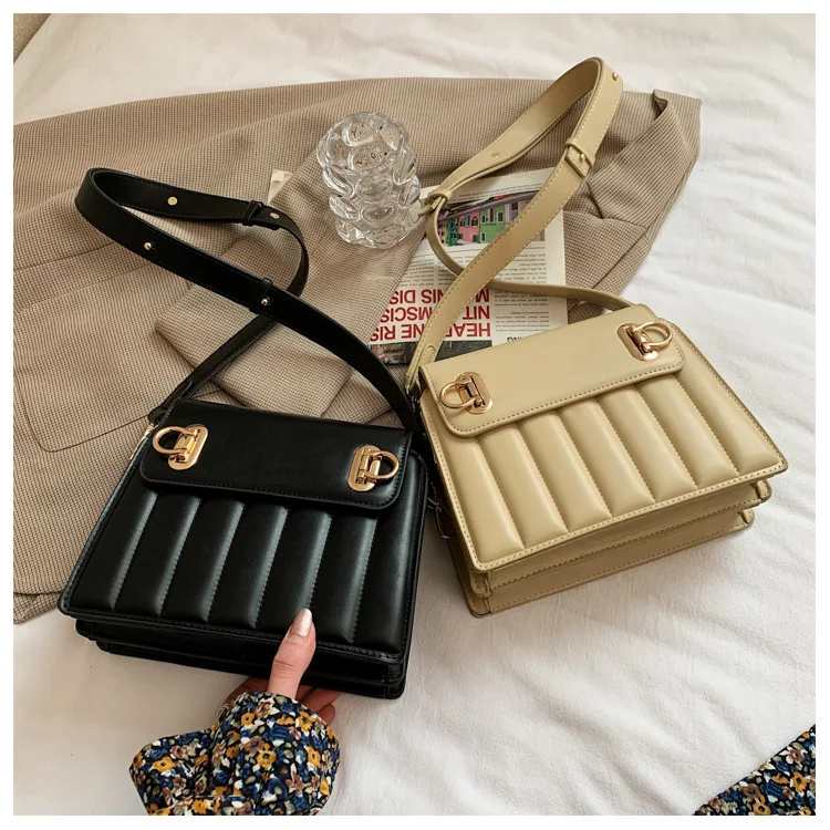 

Briefcase female 2021 one-shoulder messenger college style retro portable female bag texture senior niche