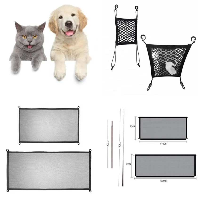 

newest Indoor Outdoor Pet Magic Gate Dog cat FenceS Gate Guard Car Net Pocket Barrier Seat Net Safety Enclosure Dog Ingenious