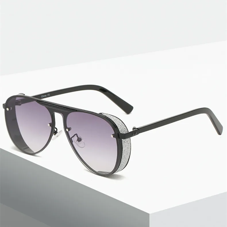 

New Punk Small Round Sunglasses Mens River Frosted Thick Edge Gradient Designer Brands Luxury Sunglasses Women