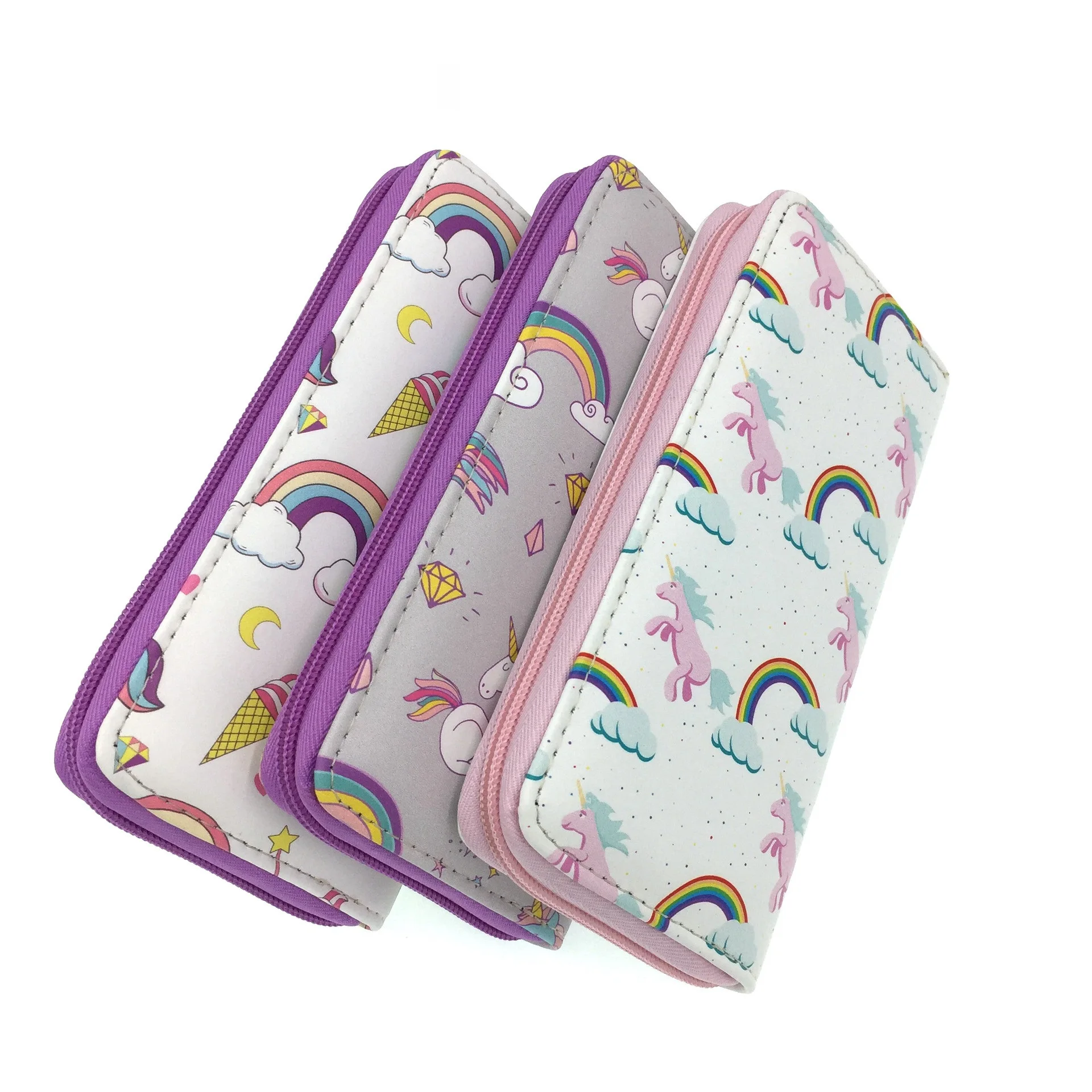 

Hot selling Unicorn PU wallet Student lady long single zipper wallet Zero wallet CERTIFICATE bag handbag factory spot