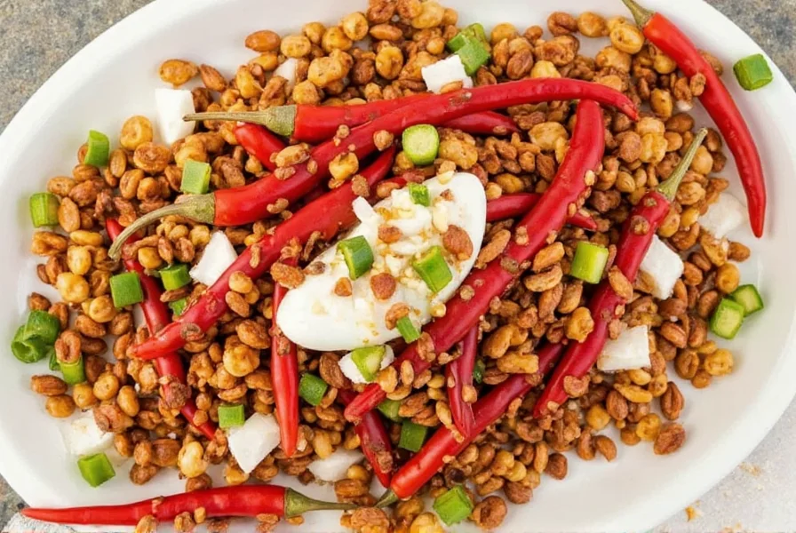 chili mix on a colorful plate