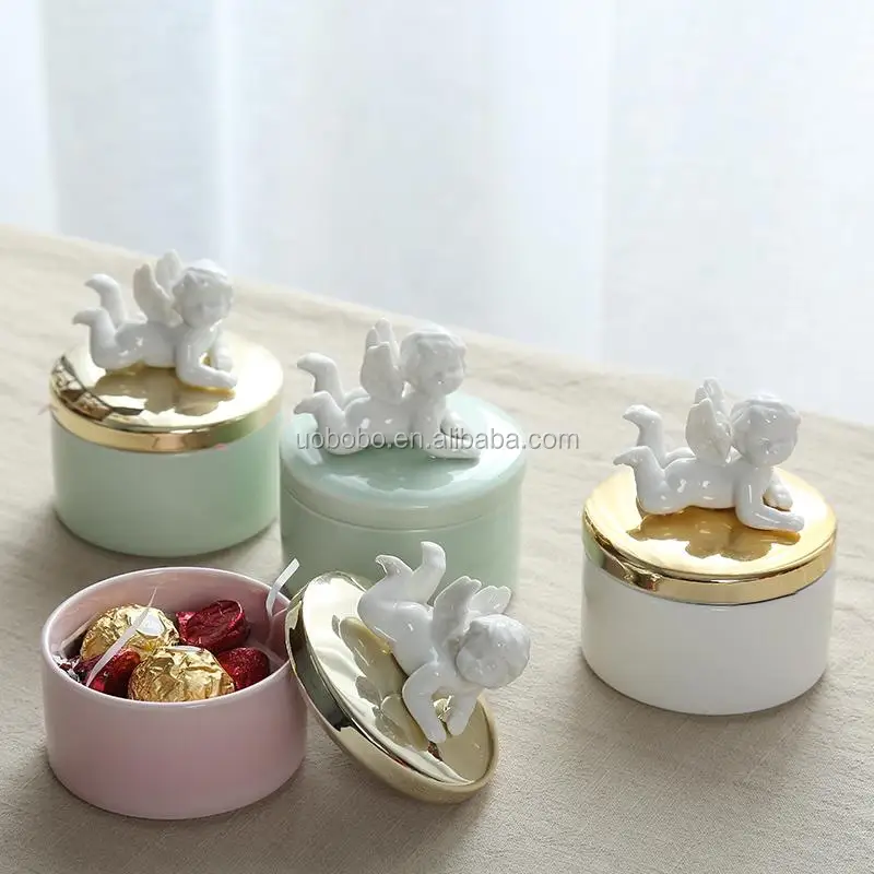 
Modern Lovely Design Ceramic Custom Jewelry Box angel design 
