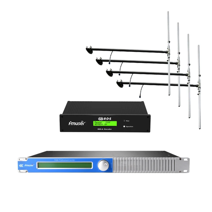 

FMUSER 100W150watt FM Broadcast Transmitter+4*DP100 Antenna+Cable Set With Digital RDS Encoder Radio Data System Encoder Station