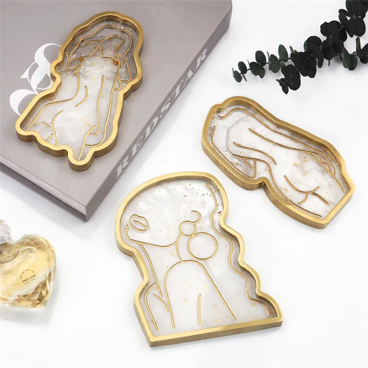 

Y1870 New girl shaped silicone dish plate mold body silicone tray mold, White