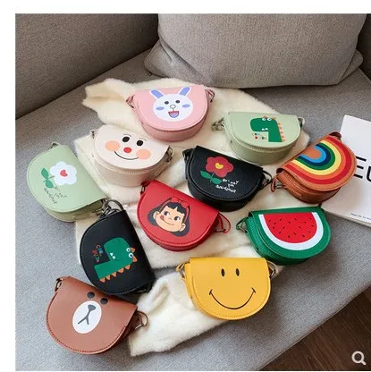 

New cartoon cute children's messenger bag mini backpack smile flower mushroom bag fashion foreign style decorative bag