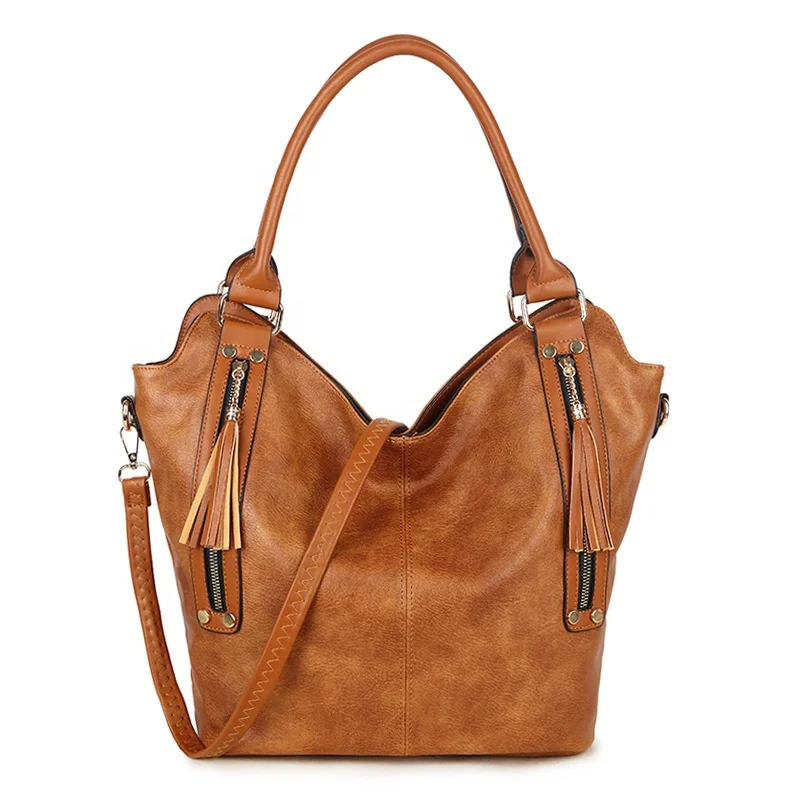 

Women Fashion Hobo Shoulder Bag Vintage Handbag for Ladies Vegan Leather Purse Tassel Tote Hand Bag