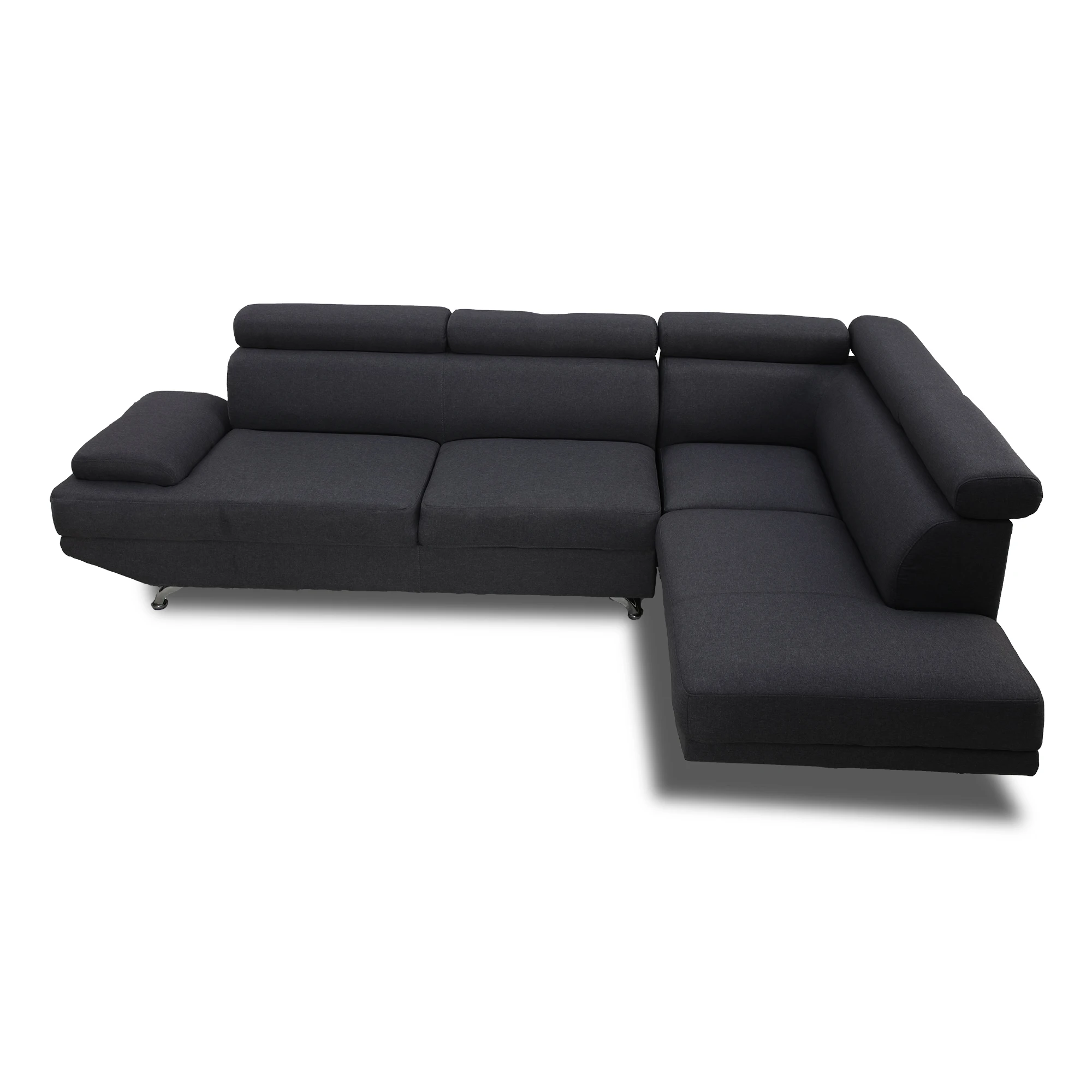 American Style Modern Recliner Sectional Real Leather Sofa Set 7 Seater Black L Shaped Corner