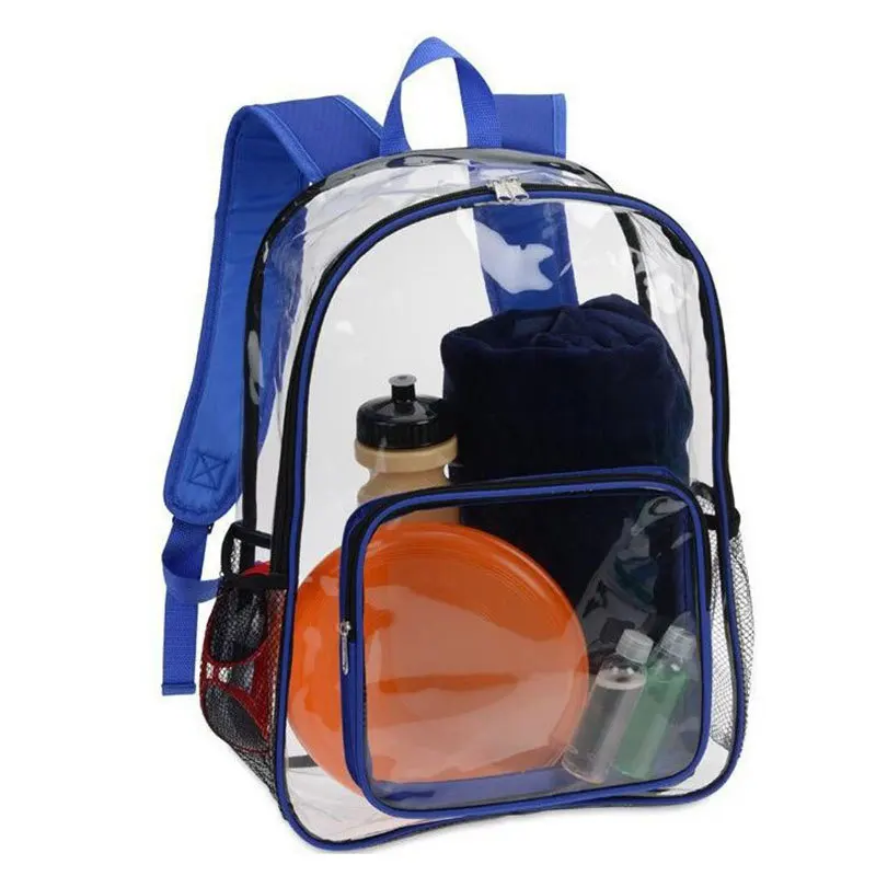 

Custom Eco-friendly Waterproof Beach Multi-pocket Transparent Clear PVC School Bags, Customer color