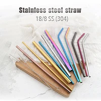 

Best Selling Custom Logo 18/10 Reusable Stainless Steel Straws Metal Drinking Straw