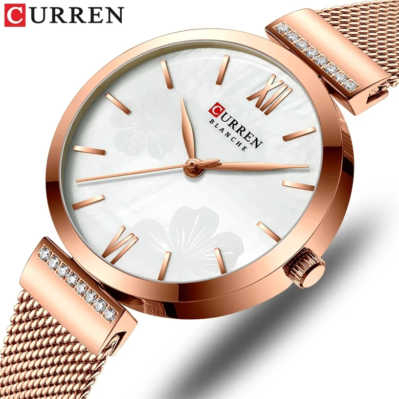 

CURREN Watches Women's Simple Fashion Quartz Watch Ladies Wristwatch Charm Bracelet Stainless Steel Clock relogios feminino