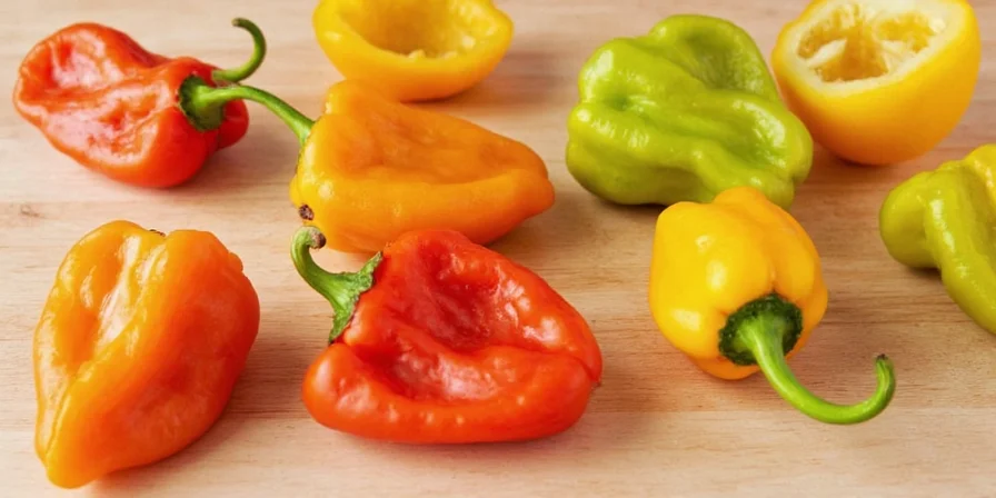 Chef wearing gloves while slicing hot peppers safely