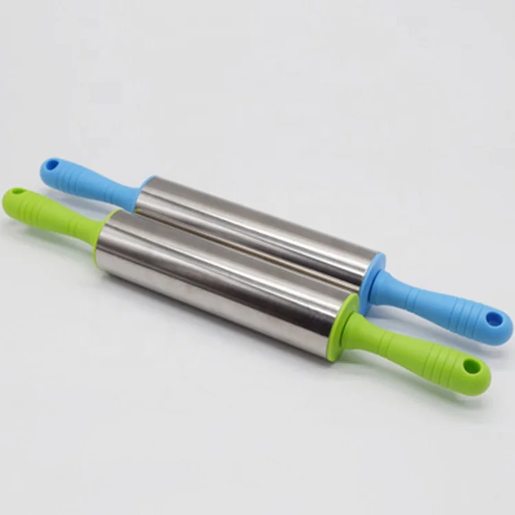 
Home Use Stainless Steel Adjustable Rolling Pin With Measurement Gift Two Cake Molds 