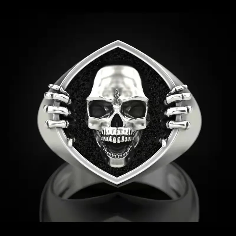 

Hip Hop Retro Punk American Street Popular Skull Bone Men's Ring