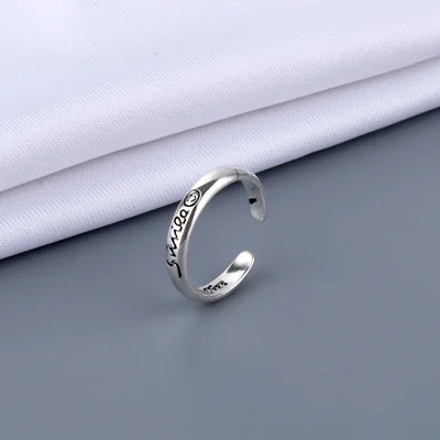 

Wholesale Vintage Ring Fashion Jewelry Silver Ring Smiley Face Rings for Women Wedding Gifts, Gold color
