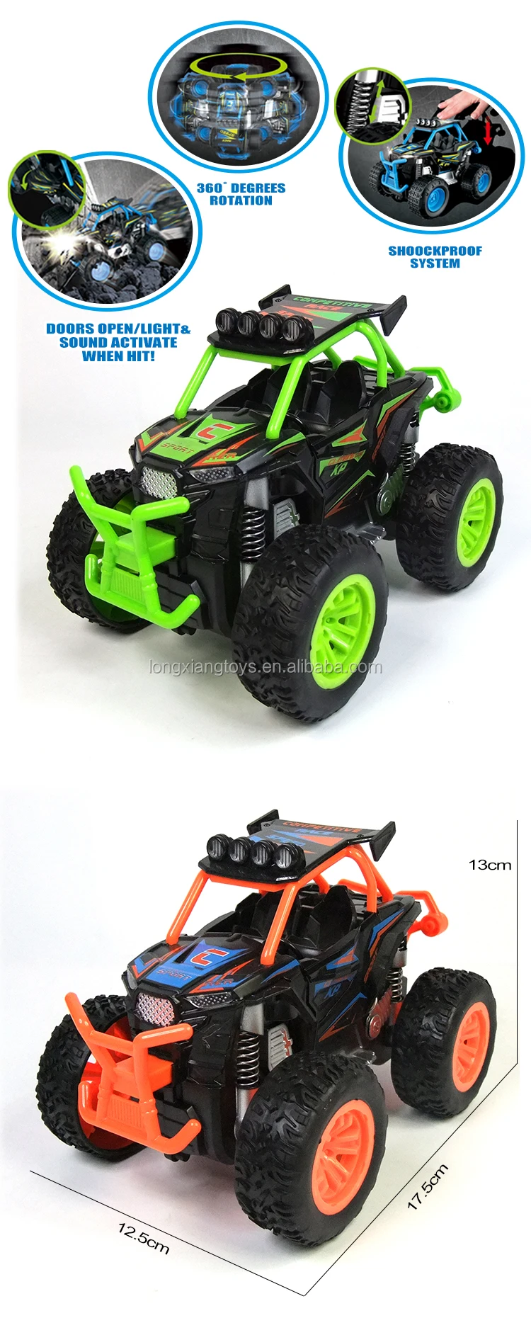 1:24  4 Wheel Drive Inertia Alloy Model Car Off-road Vehicle Pullback Truck Toys