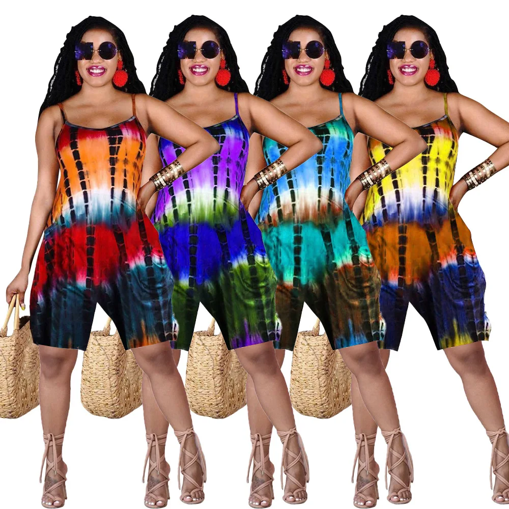 

Summer Casual Tie Dye Women Clothes womens one piece jumpsuit
