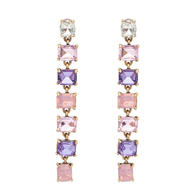 JC2302 New design Fashion long earrings Women crystal long stud earrings