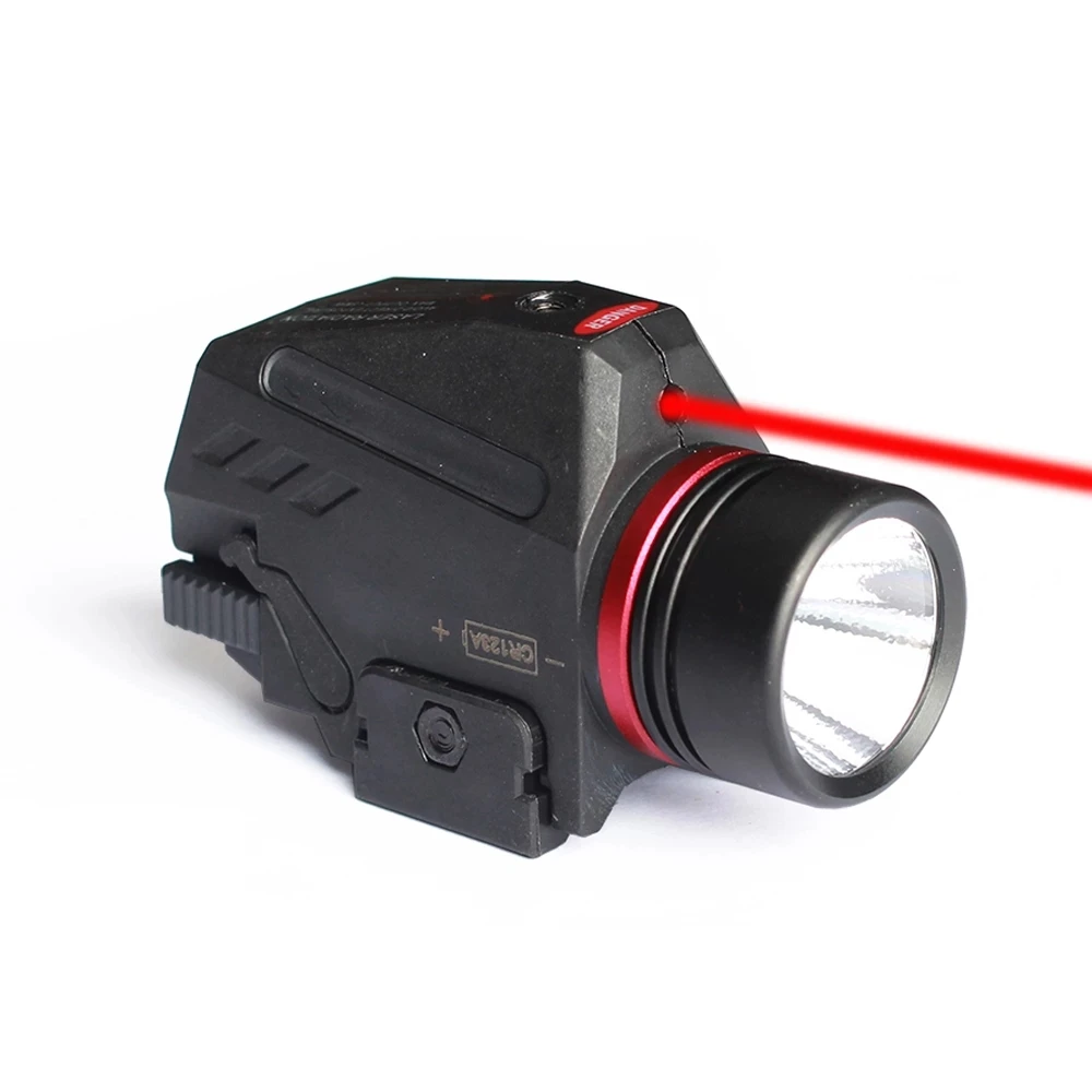 

Nylon Combo Hunting Tactical Flashlight Red Dot Laser Sight Integrated LED Gun Flashlight With Picatinny Mount, Black