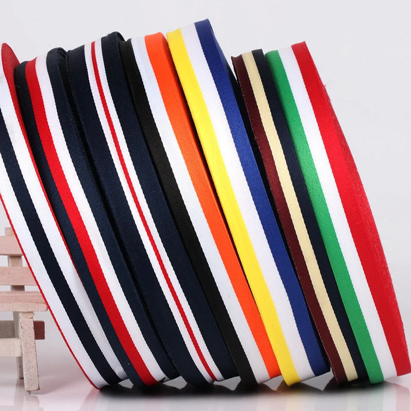 

2023 Polyester Nylon Jacquard Flat Stripe Webbing polyester ribbon striped Webbing colorful for keychain Garment Bag strap