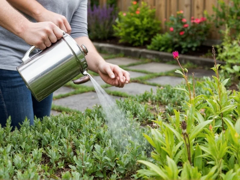 Garden plant watering techniques demonstration