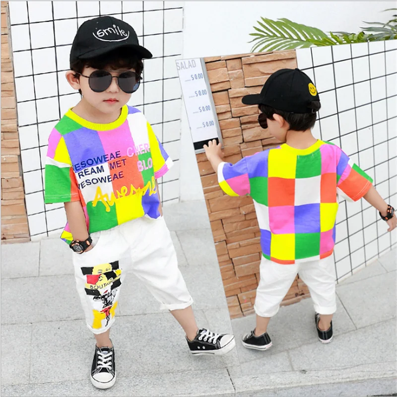 

Factory drop shipping high quality round neck children t shirt with funny print, Mixed colors