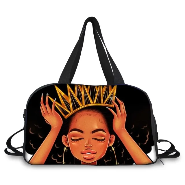 

DB013 Fashion design African Girls short trip luggage travel handbags gym sport bags with custom logo