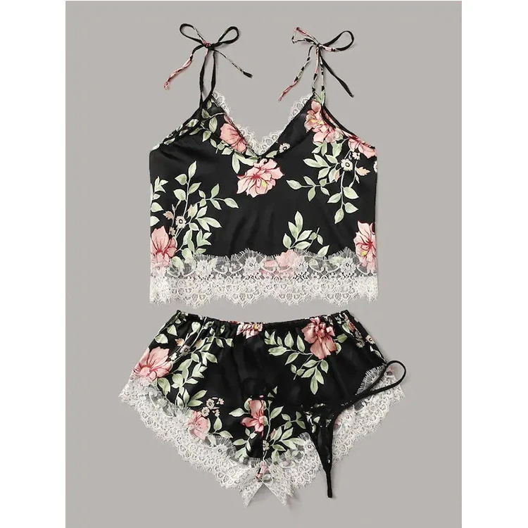 

NY-1049 New Amazon Hot Sales 2021 Flower Women Sexy Lingerie Set