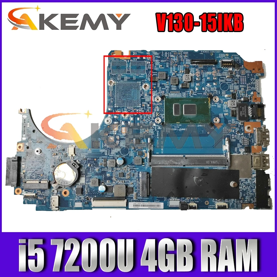 

For V130-15IKB laptop motherboard LV315KB MB 17870-3M 448.0DC05.003M CPU i5 7200U 4GB RAM tested 100% working Mainboard