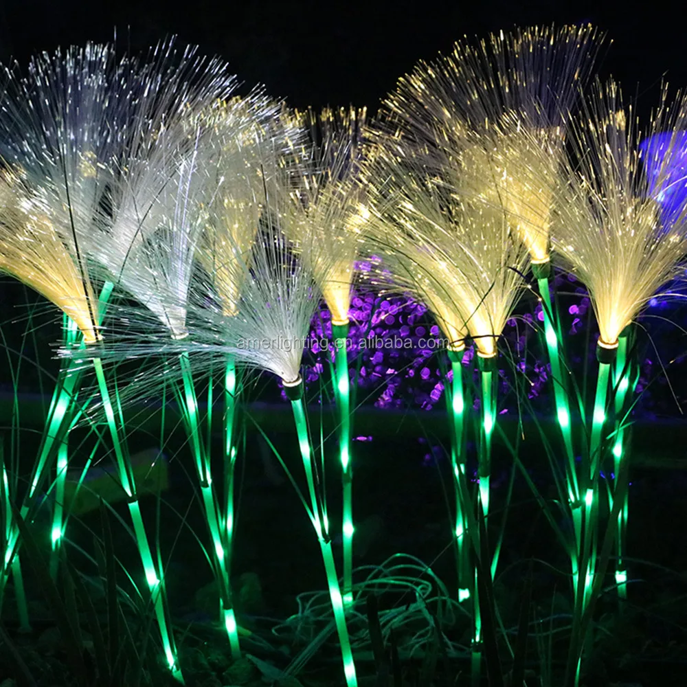 Height80cm Outdoor Rgb Fiber Optic Led Garden Lamp For Holiday Party