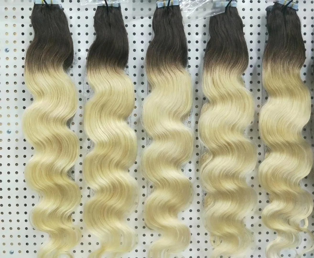 

Hair extensions 100% human hair flat tip human hair extension tape in small pieces texture curly