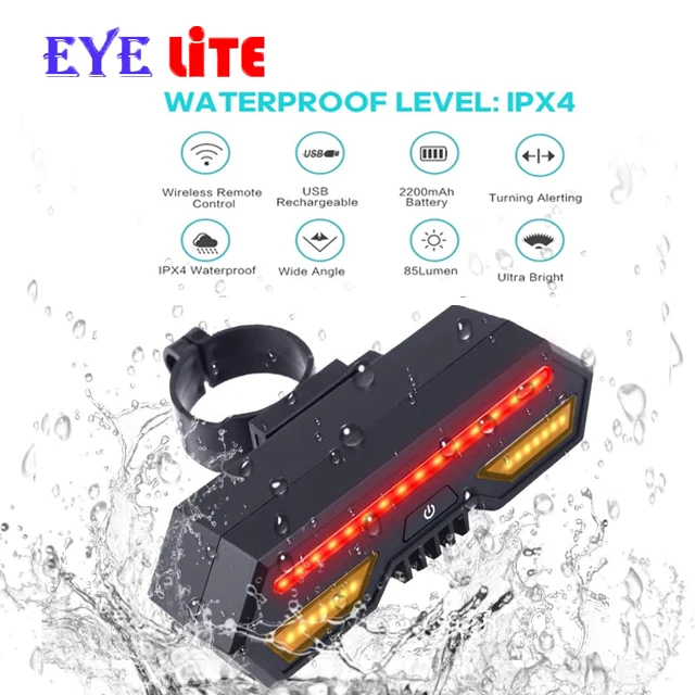 
Wireless Remote Control Bicycle Rear Light IPX4 Waterproof Bicycle Turn Signal Light 