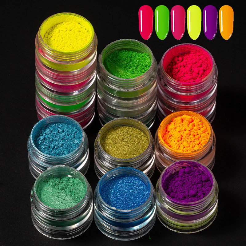 

Wholesale acrylic nail Fluorescent Pigment /Neon Pigment/ luminous powder Acrylic Dip Powder, Colorful
