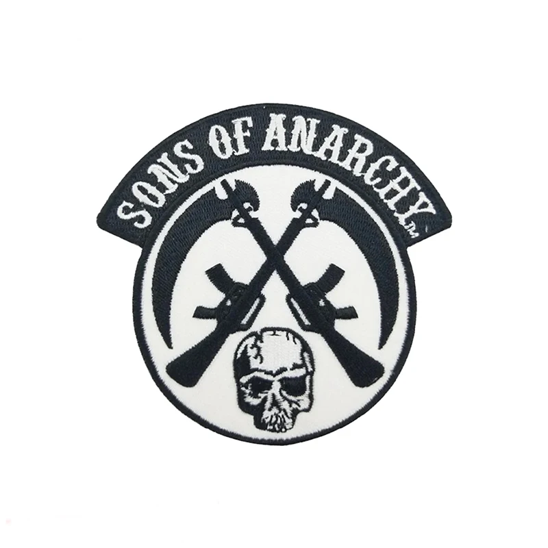 

Skull Sons of Embroidery Patch Iron on Bags Badges Accessories Fashion Stickers Clothing Jackets Shirts Custom Patches