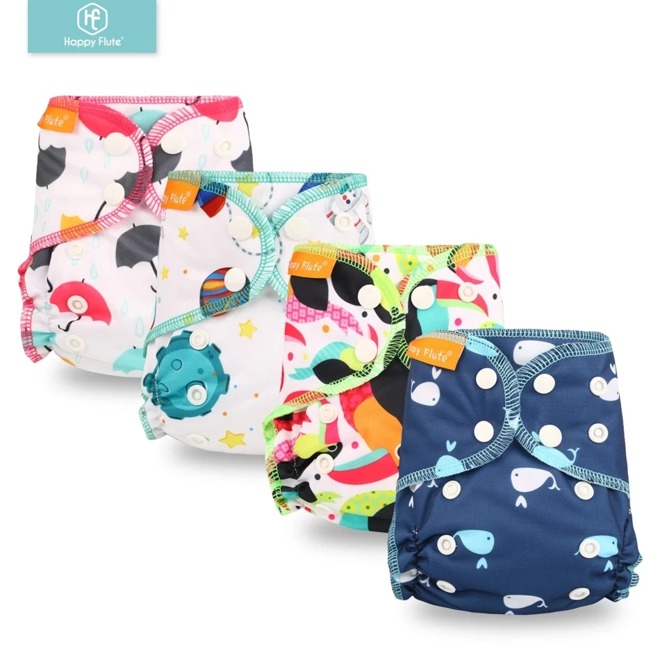 

Happyflute Breathable Newborn bamboo cotton AIO cloth diaper Reusable nappies free sample