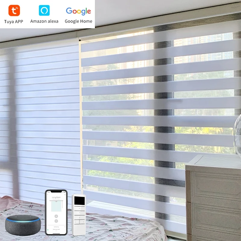 Smart Motorized Roller Blinds Tuya Zigbee Wifi Control Electric Motor Window Zebra Roller Blinds