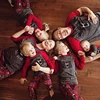 High Grade Christmas Letter Striped Red Matching Family Pajamas Sets Men Women Kids Sleepwear