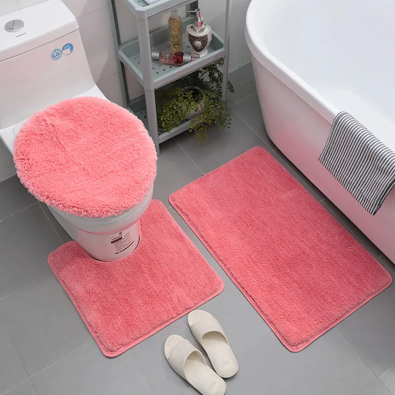 

Modern soft water absorption anti slip long hair bathroom rug mat