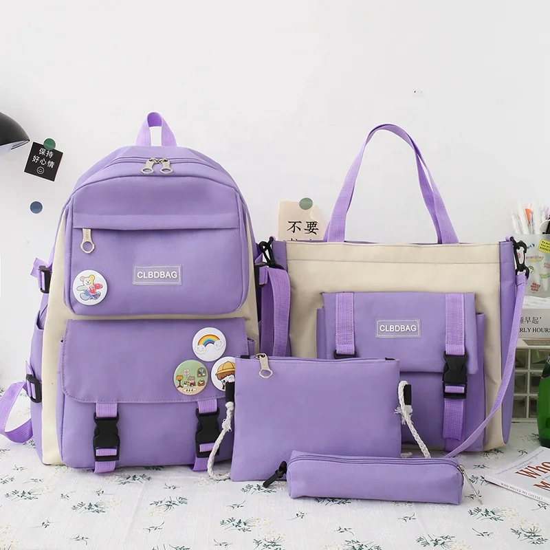 

Hot Selling new Trolley Bag School Bags girls backpack 4 pieces set, Customized color