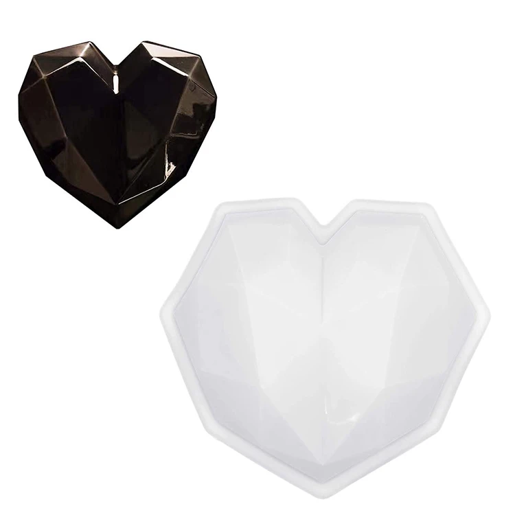 

Heat-Resistant Chocolate Cake Silicone Dessert Mould Heart Shape Mousses Cake Mould For Diy 3d Baking Mold, White
