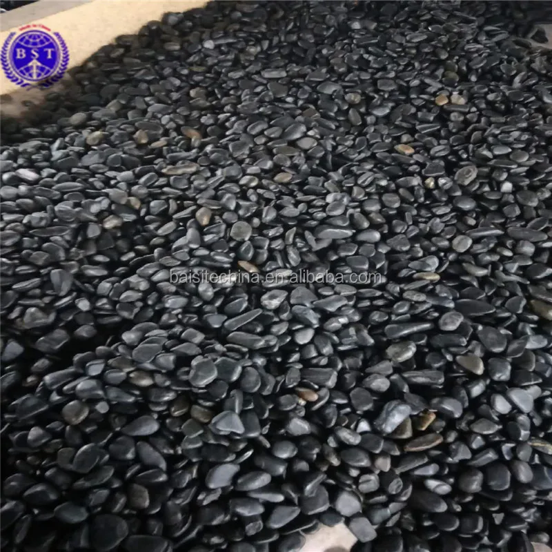 black stones for landscaping