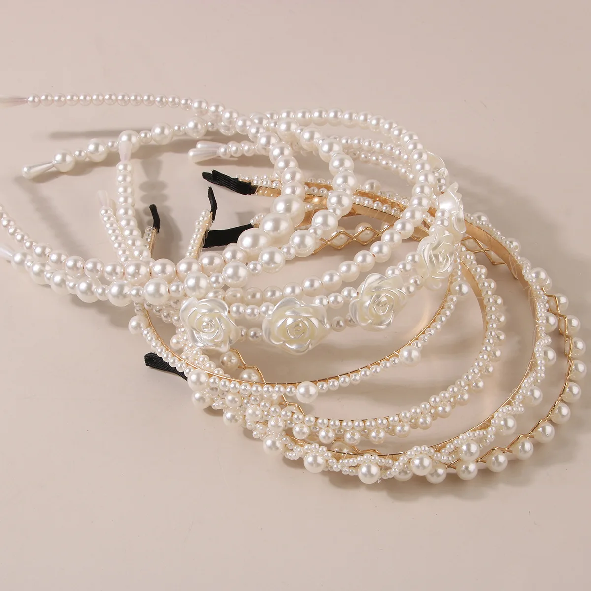 

Korean Beading Pearl Hair Band For Women 15styles Braided Bow Wedding Headband Fashion Sweet Girl Summer Pearl Hair Hoop