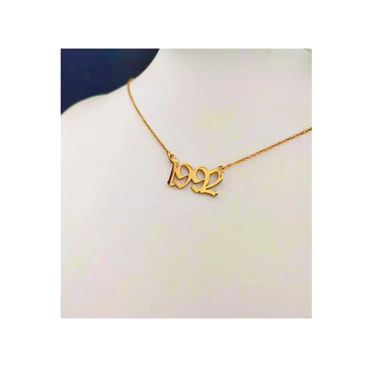 

18K gold stainless steel year of birth Necklace