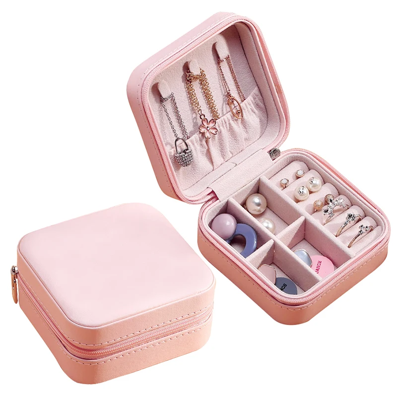 

JQ Hot Sale Jewelry Organizer Box PU Leather Vintage Jewelry Storage Organizer Case