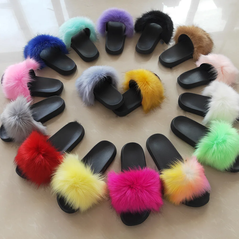 

2021 wholesale Flip flops with fur scandals women shoes scandals for ladies scandall